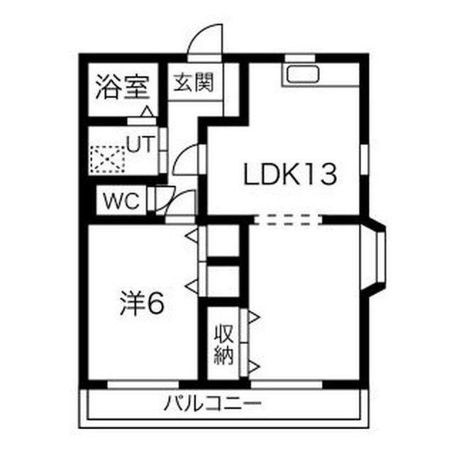サンピュア長沼(1LDK/1階)の間取り写真