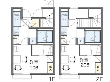 ポポラーレ(1K/1階)の間取り写真