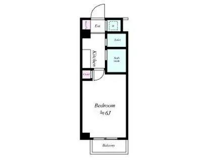 スカイコート文京白山(1K/2階)の間取り写真