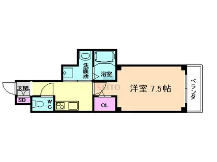 プレアデス曽根(1K/2階)の間取り写真