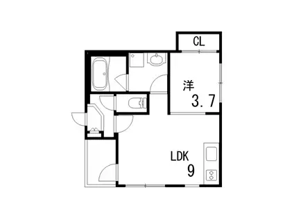 ハーモニーテラス青木(1LDK/1階)の間取り写真