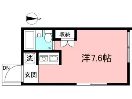 ベルカーサ(ワンルーム/2階)の間取り写真