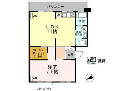 アーバン宮地(1LDK/1階)の間取り写真