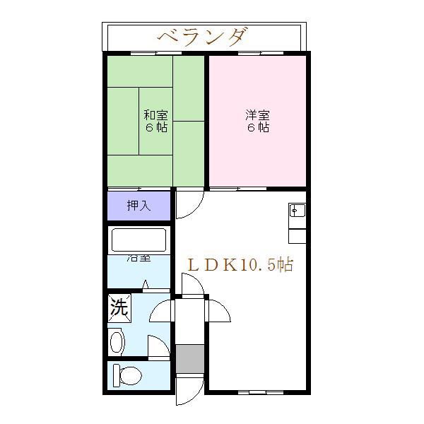 サンモールナカノ(2LDK/2階)の間取り写真