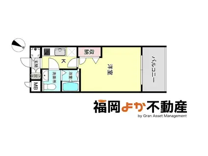 ピュアドーム大濠フローレシア(1K/5階)の間取り写真