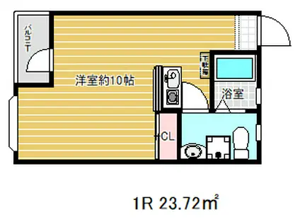 ワコーレ城内(ワンルーム/1階)の間取り写真