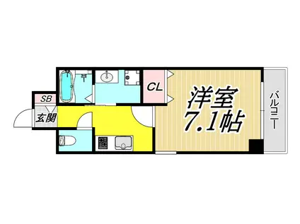 アウローラ武庫之荘II(1K/2階)の間取り写真