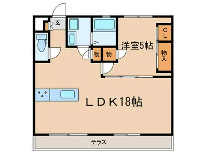 ヴェルテューズ(1LDK/1階)の間取り写真