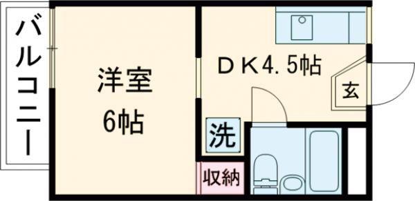 ハイツサン・エイト(1DK/2階)の間取り写真