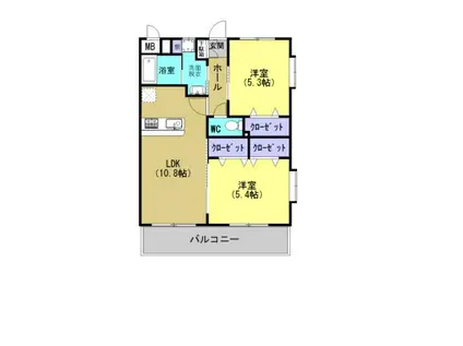 ヴァレンティノ(2LDK/3階)の間取り写真