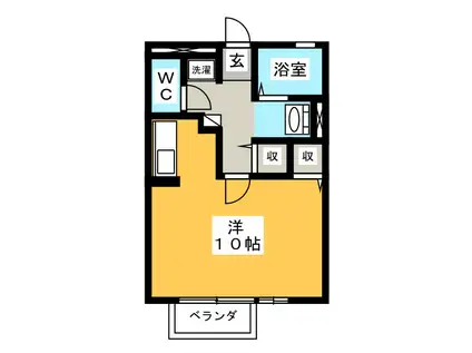 サザンクロス(ワンルーム/2階)の間取り写真