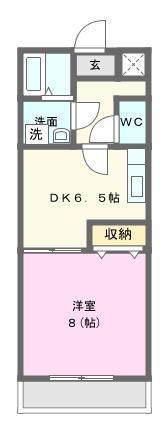 メイプルバンク(1DK/1階)の間取り写真
