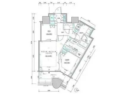 パークタワー勝どきサウス(2LDK/45階)の間取り写真
