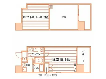 GRAND ETERNA岡山III(1K/14階)の間取り写真