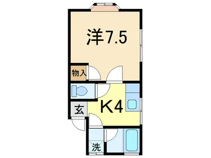 コーポO3(1K/2階)の間取り写真