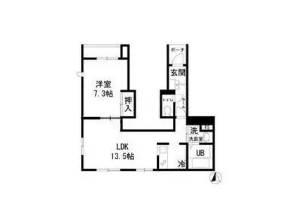 カーサアルベロ(1LDK/1階)の間取り写真