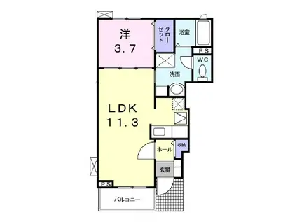 カサ・ボニータ(1LDK/1階)の間取り写真