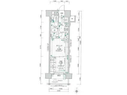 パレステージ大島(1DK/15階)の間取り写真