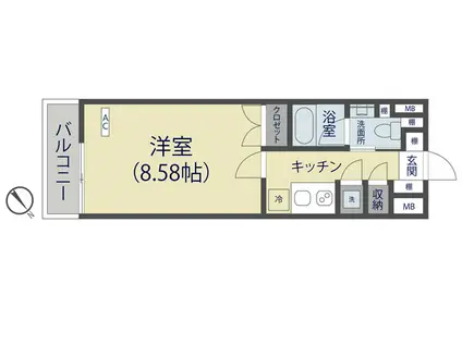 SUGAR CUBE HIGASHIKAWAGUCHI(1K/8階)の間取り写真