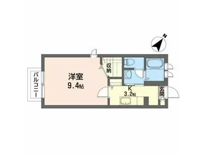 ベルフラワー(1K/1階)の間取り写真