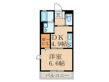 ハイム ボヌ-ル(1DK/1階)の間取り写真