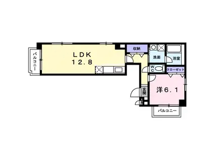 ムーンライトコート(1LDK/5階)の間取り写真