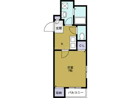 CORAL LEAF(1K/3階)の間取り写真