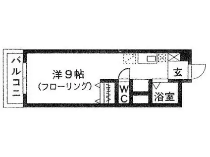 ドレス南福岡(1K/2階)の間取り写真