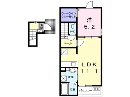 シェル・エ・メールII(1LDK/2階)の間取り写真