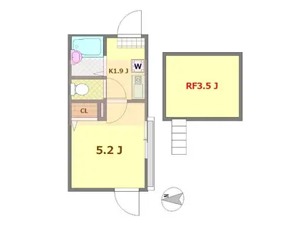リブ南花畑3丁目(1K/3階)の間取り写真