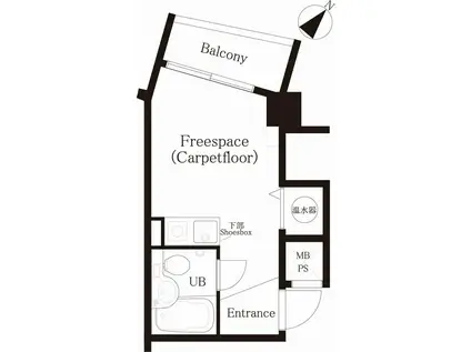 バルミー六本木(ワンルーム/5階)の間取り写真
