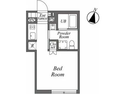ARISTO目黒(ワンルーム/2階)の間取り写真