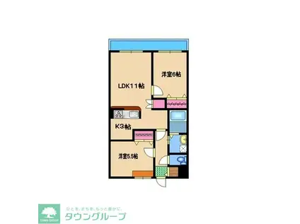 クレール サイフク(2LDK/1階)の間取り写真