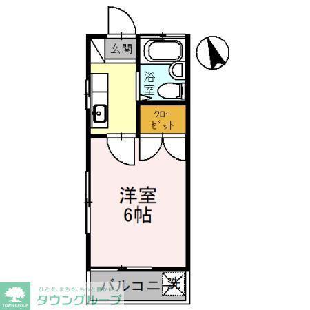 グレース蘭(1K/1階)の間取り写真
