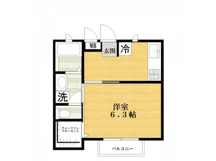 リヴェールS(1K/1階)の間取り写真