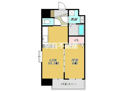 エミネンス駅南(1LDK/7階)の間取り写真