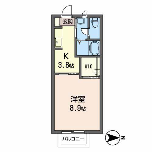 セリーナ(1K/2階)の間取り写真