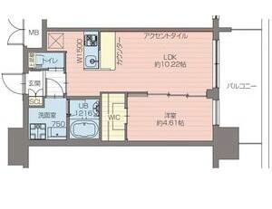 プレジオ阿波座(1LDK/9階)の間取り写真