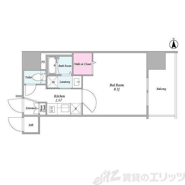 コンフォリア新梅田(1K/10階)の間取り写真