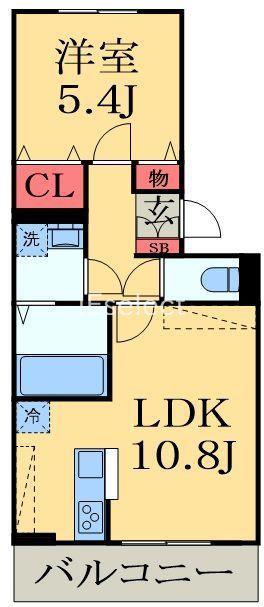 D-ROOM穴川2丁目(1LDK/3階)の間取り写真