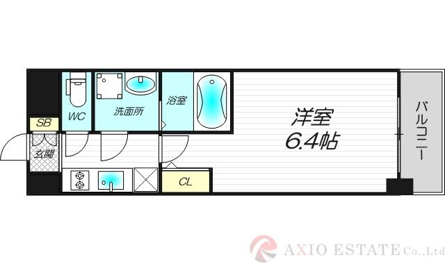 東三国NOAH(1K/8階)の間取り写真