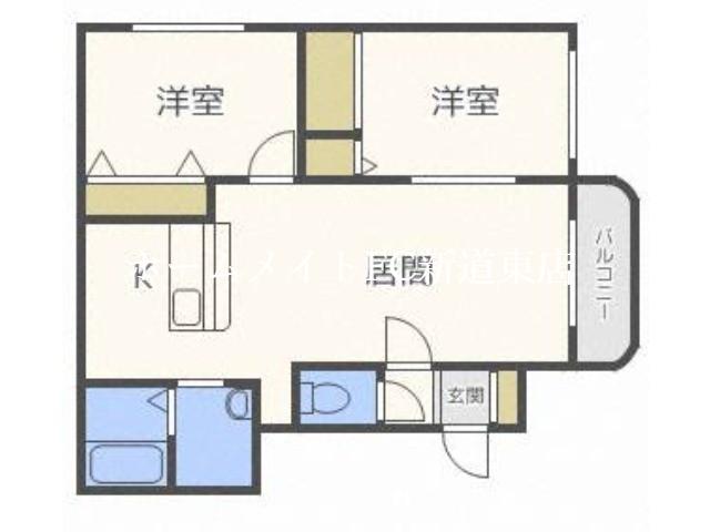 イーストパーク(2LDK/2階)の間取り写真