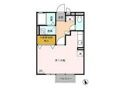 サウスレグルス(ワンルーム/2階)の間取り写真