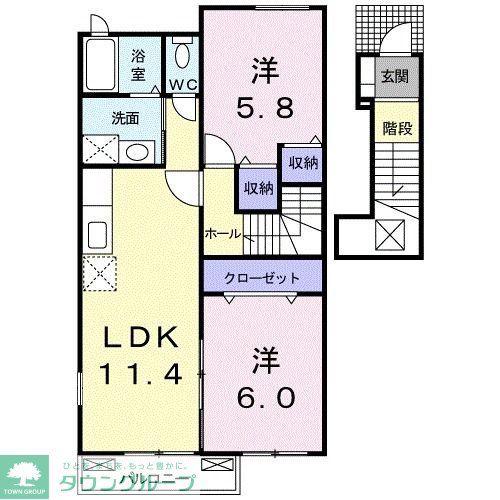 マードレD(2LDK/2階)の間取り写真