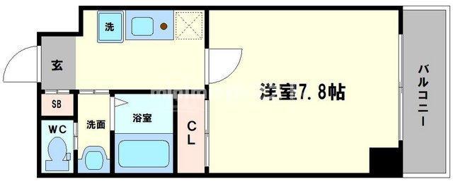 ハーバーハウス大阪(1K/4階)の間取り写真