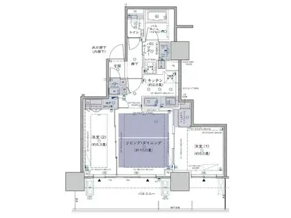 ベイシティタワーズ神戸ウエスト(2SLDK/15階)の間取り写真