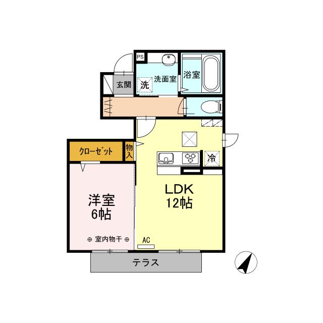 D-ROOM KAFUU RESIDENCEA(1LDK/1階)の間取り写真