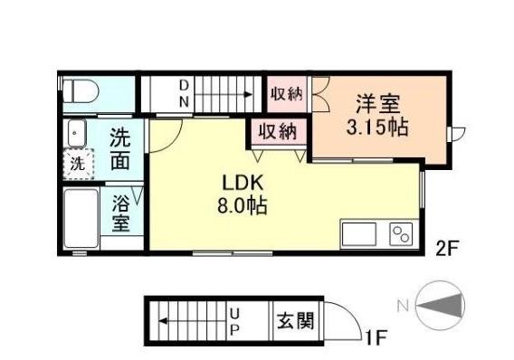 IRAVATI(1LDK/2階)の間取り写真