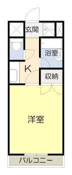 ロワイヤルヒルズ南宮崎(ワンルーム/6階)の間取り写真