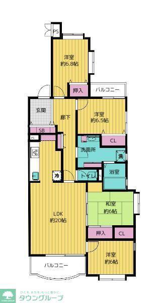 COURT HILLS 白楽東(4LDK/1階)の間取り写真